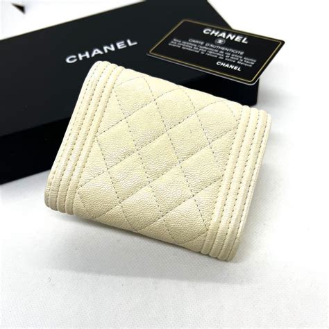 chanel boy trifold wallet|authentic Chanel trifold wallet.